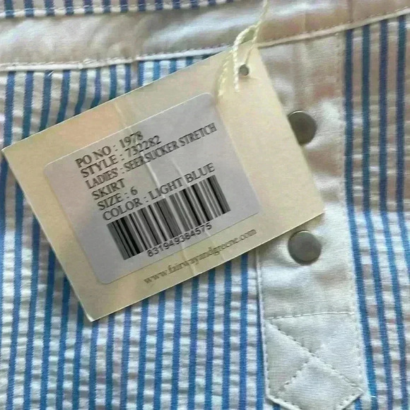 Fairway & Greene Golfcore Seersucker Skort Blue Size 6 NWT Tennis Pickleball - Picture 7 of 7